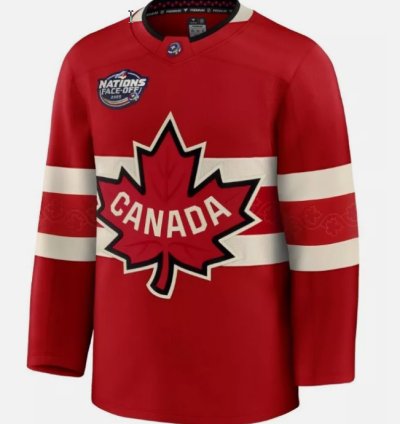 Mens Blank Player Jersey Red 2025 4 Nations Face-off Stitched
