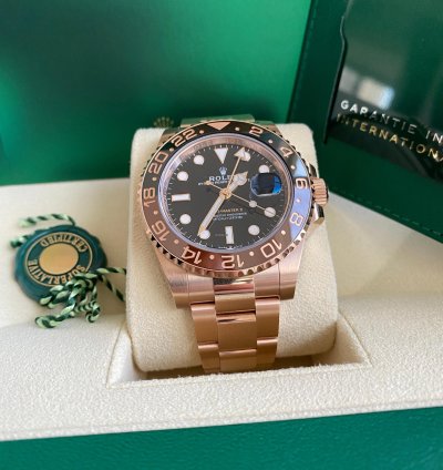Rolex Gmt-master Ii New 2023 Rose Gold Rootbeer 126715chnr Black Brown Ceramic Bezel