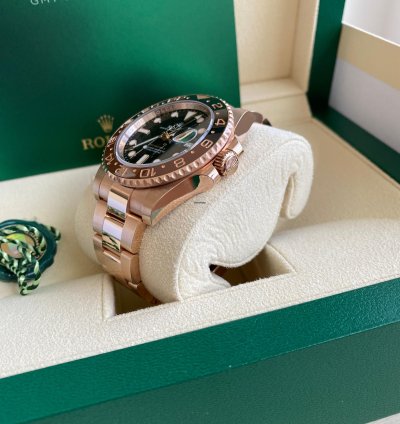 Rolex Gmt-master Ii New 2023 Rose Gold Rootbeer 126715chnr Black Brown Ceramic Bezel
