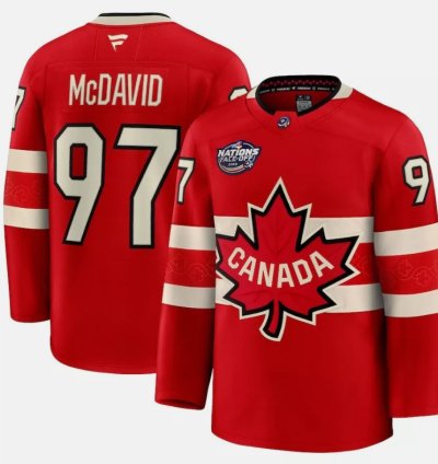 Mens Connor Mcdavid Jersey 97 Red 2025 4 Nations Face-off Stitched