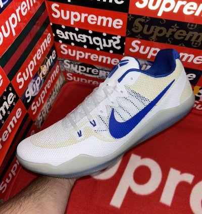 Nike Kobe 11 Xi Tb White Blue Size 17 5 856485-140 New