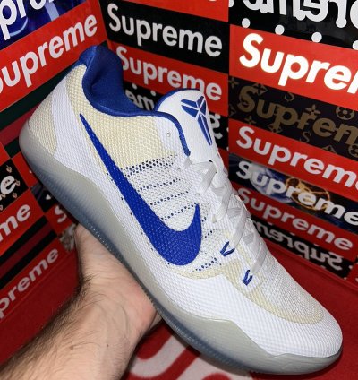 Nike Kobe 11 Xi Tb White Blue Size 17 5 856485-140 New