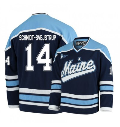 Maine Black Bears 14 Jacob Schmidt-svejstrup Navy Blue Hockey Jersey