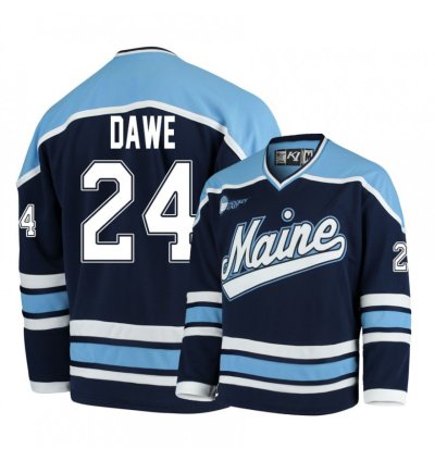 Maine Black Bears 24 Adam Dawe Navy Blue Hockey Jersey