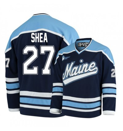 Maine Black Bears 27 Patrick Shea Navy Blue Hockey Jersey