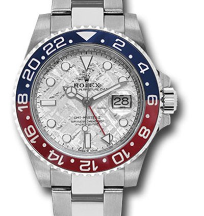 Rolex Gmt-master Ii New Gmt-master Ii 40mm 126719 White Gold Pepsi Bezel Meteorite Dial Oyster Bracelet