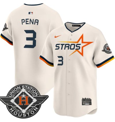 Jeremy Pena Jersey 3 Houston Astros 2025 City Connect Vapor Premier Limited Stitched Cream