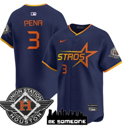 Jeremy Pena Jersey 3 Houston Astros 2025 City Connect Vapor Premier Limited Stitched Navy