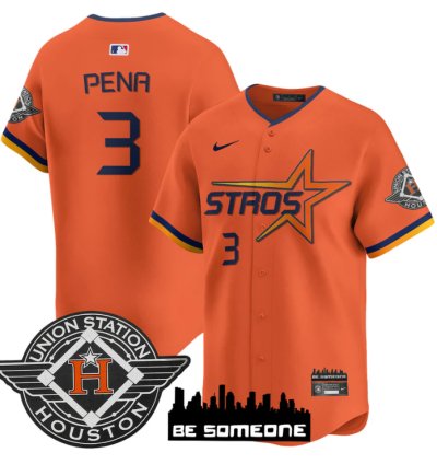 Jeremy Pena Jersey 3 Houston Astros 2025 City Connect Vapor Premier Limited Stitched Orange