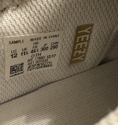 Adidas Yeezy All White 700 V1 Sample Kanye West