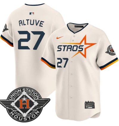 José Altuve Jersey 27 Houston Astros 2025 City Connect Vapor Premier Limited Stitched Cream