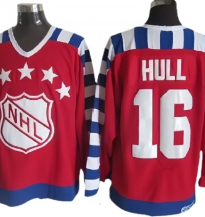 Nhl 1992 All Star Game 16 Brett Hull Vintage Ccm Jersey - Red
