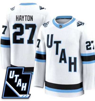 Barrett Hayton Jersey 27 Utah Hockey Mammoth 2025 Limited All Stitched White