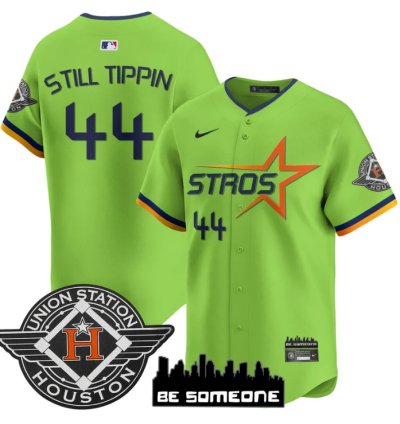 Still Tippin Jersey 44 Houston Astros 2025 City Connect Vapor Premier Limited Stitched Green