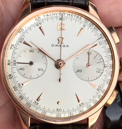 Omega 33 3 14kt Pg 1940 Chronograph