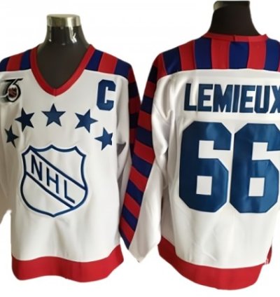 Nhl 1992 All Star Game 66 Mario Lemieux Vintage Ccm Jersey - White