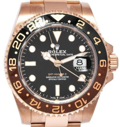 Rolex Gmt-master Ii Nos Rolex Gmt-master Ii 18k Everose Gold Root Beer Ceramic Bezel 21 126715