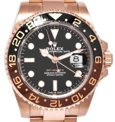 Rolex Gmt-master Ii Nos Rolex Gmt-master Ii 18k Everose Gold Root Beer Ceramic Bezel 21 126715