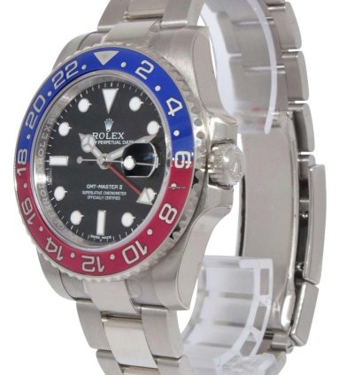 Rolex Gmt-master Ii Nos Rolex Gmt-master Ii 18k White Gold Ceramic Pepsi Watch 116719