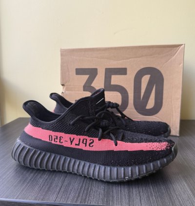 Adidas Yeezy Boost 350 V2 Core Black Red Mens Sneakers Us 13