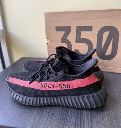 Adidas Yeezy Boost 350 V2 Core Black Red Mens Sneakers Us 13