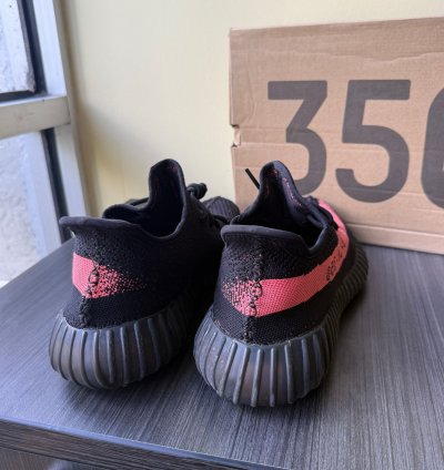 Adidas Yeezy Boost 350 V2 Core Black Red Mens Sneakers Us 13