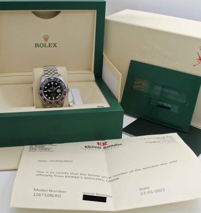 Rolex Gmt-master Ii Oman Ref 126710 Blro Box Paper Full Set New Full Stickers Year 2021