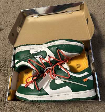 Pine Green Off-white Nike Low Top Dunks Size 10 5