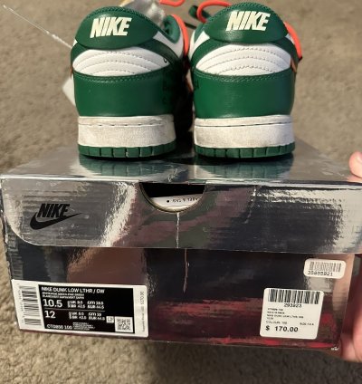 Pine Green Off-white Nike Low Top Dunks Size 10 5