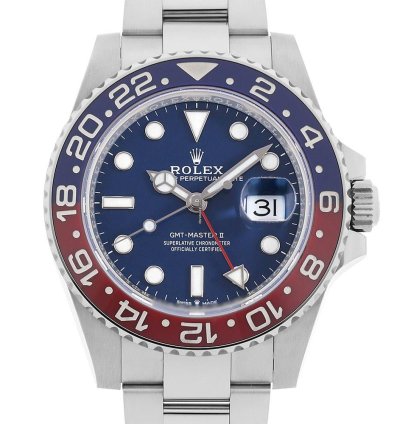Rolex Gmt-master Ii Pepsi Bezel Blue Dial 18k White Gold