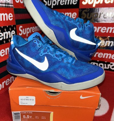 Nike Kobe 8 Blue Coral Snake Gs 555586-400 Size 5 5y