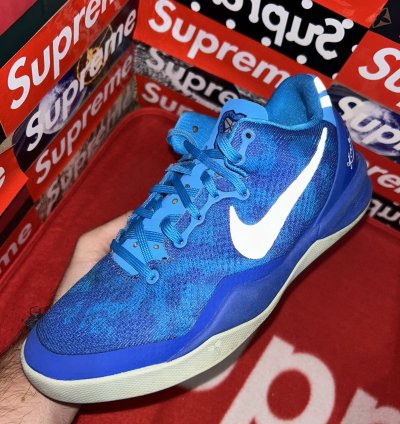 Nike Kobe 8 Blue Coral Snake Gs 555586-400 Size 5 5y