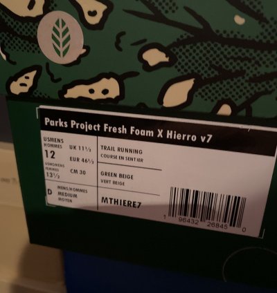 New Balance Parks Project Fresh Foam Hierro V7 Green Us12