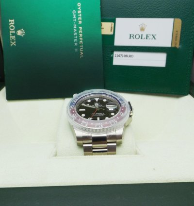 Rolex Gmt-master Ii Ref 116719blro White Gold 2016 Nos Full Stickers Full Set