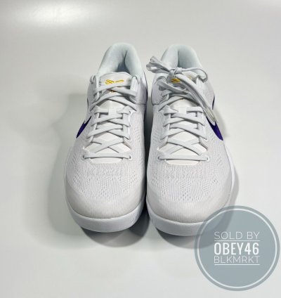 Nike Kobe 8 Protro Lakers Home White Court Purple 9 5