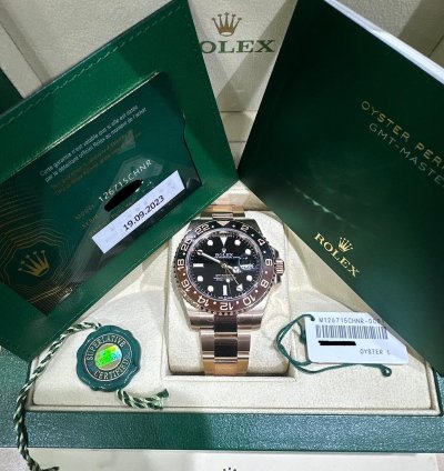 Rolex Gmt-master Ii Root Beer 18k Rose Gold 126715chnr