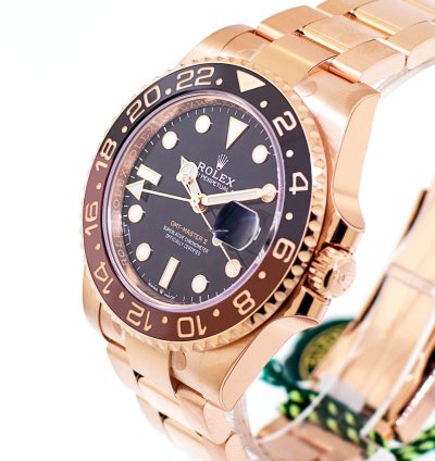 Rolex Gmt-master Ii Root Beer 40mm Everose Gold Black Dial Brown Black Bezel 126715chn