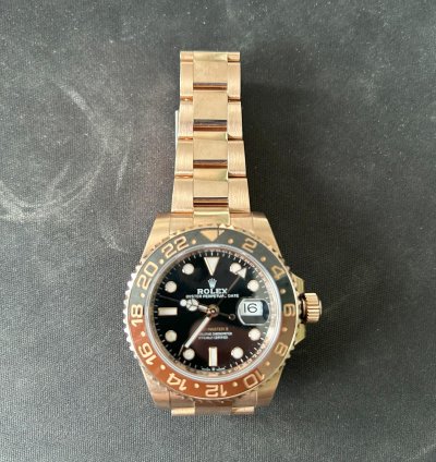 Rolex Gmt-master Ii Rootbeer Or Rose Full Set Tat Neuf