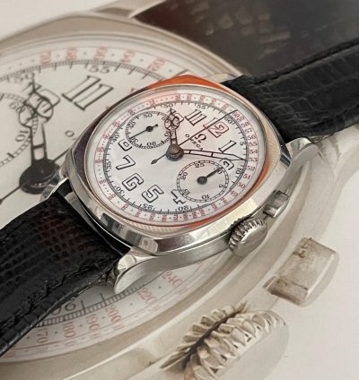 Omega Classic 1930s Single Pusher Chronograph Ref Ck 808 Enamel Dial