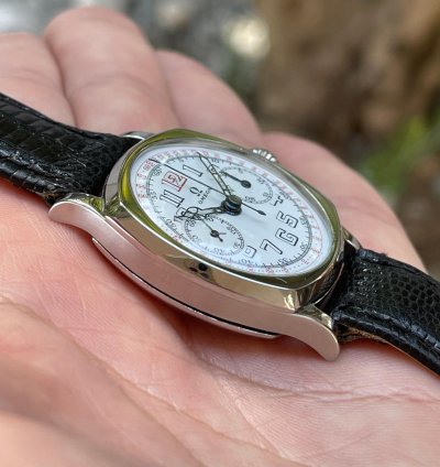 Omega Classic 1930s Single Pusher Chronograph Ref Ck 808 Enamel Dial