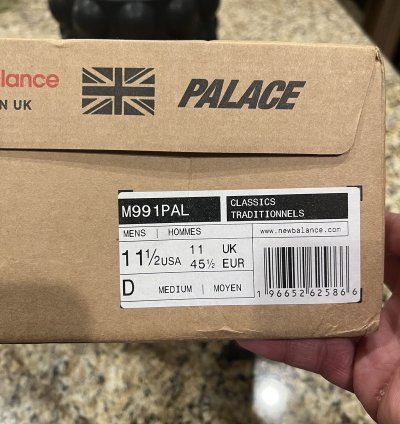 Palace New Balance 991 Tan