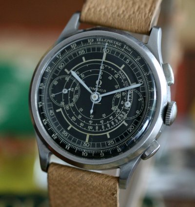 Omega Classic 33 3 Chro Oversize 38 Mm Chronograph Black Dial Top