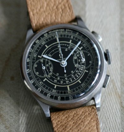 Omega Classic 33 3 Chro Oversize 38 Mm Chronograph Black Dial Top