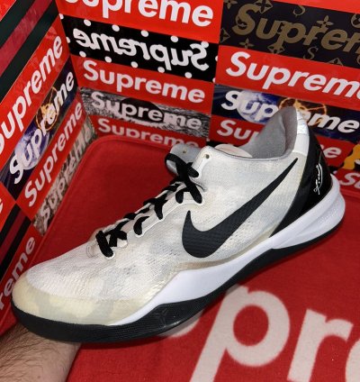 Nike Kobe 8 Tb White Black 599520-111 Size 14