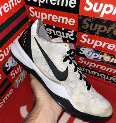 Nike Kobe 8 Tb White Black 599520-111 Size 14