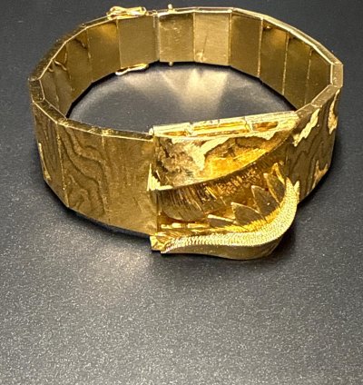 Omega Classic Brazalete Nido Brazalete Con Reloj Oculto Oro 18 Vintage