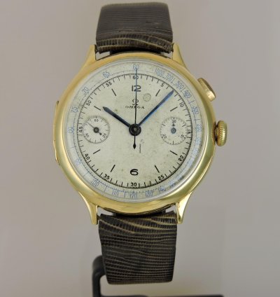 Omega Classic Cal 33 3 18k Oversized Monopusher Chronograph - Monopulsante Monopoussoir