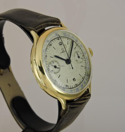 Omega Classic Cal 33 3 18k Oversized Monopusher Chronograph - Monopulsante Monopoussoir