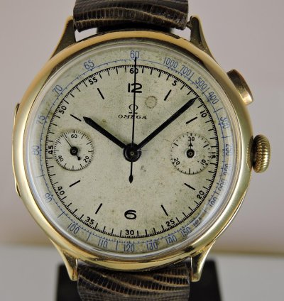 Omega Classic Cal 33 3 18k Oversized Monopusher Chronograph - Monopulsante Monopoussoir