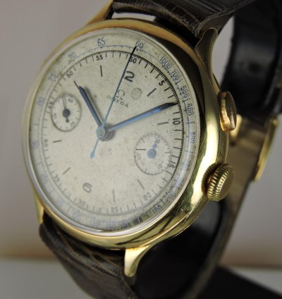 Omega Classic Cal 33 3 18k Oversized Monopusher Chronograph - Monopulsante Monopoussoir